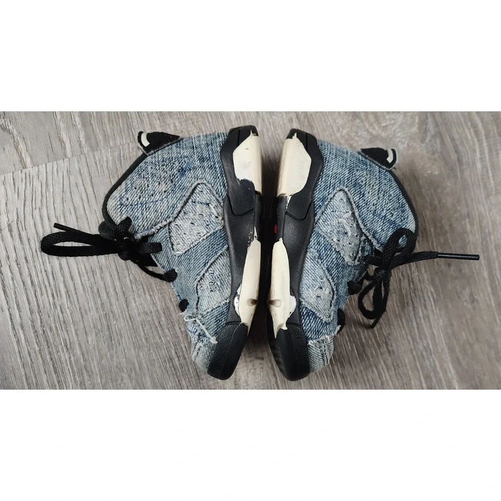 Nike Air Jordan 5C Retro‎ Blue Washed Denim Infant Shoes CV5488-401 ** Flaw